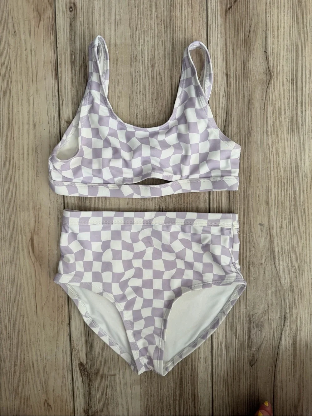 Old Navy Lilac and White Check Kids Bikini Set